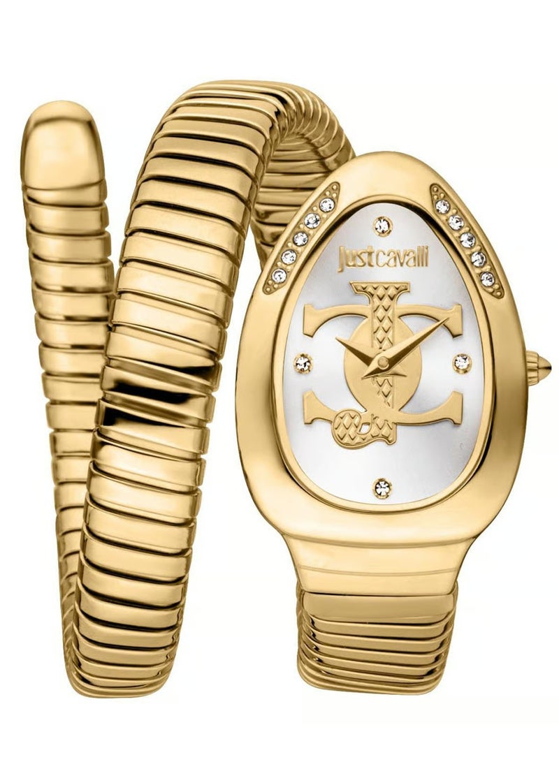 جي سي ساعة جست كافالي نسائية ذهبية من الفولاذ المقاوم للصدأ، علبة ذهبية | JC1L227M0035 - Image 1