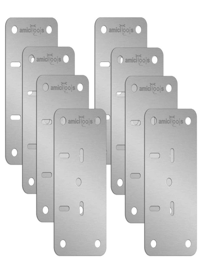amiciTools Hinge Repair Plate | Stainless Steel (SS202) Door Hinge Reinforcement | Fix Loose Cabinet Hinges | 8 Pcs of Hinge Base Repair Plate with Screws - Image 1