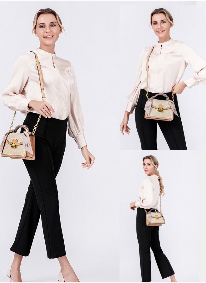 BLLE ROWN Women's Luxury Handbag Elegant Top Handle Satchel Bag with Ribbon For Decoration Stylish Shoulder Bag Crossbody Bag For Ladies,Ideal Gift for Women,Perfect For Casual & Formal Outfits  - Image 3