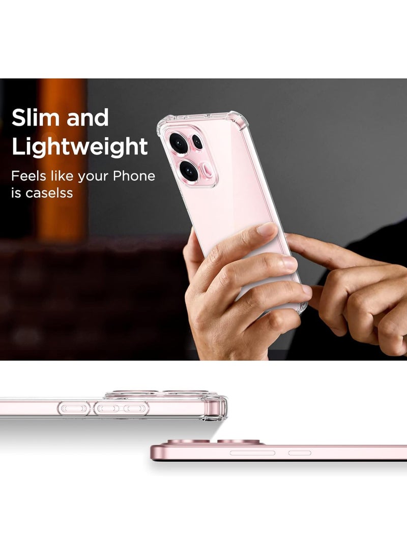 جراب لهاتف OPPO Reno 13 Pro، جراب شفاف فائق النحافة مضاد للخدش ومرن وناعم من مادة TPU ومضاد للسقوط ومضاد للصدمات وزاوية معززة لهاتف OPPO Reno 13 Pro - Image 3