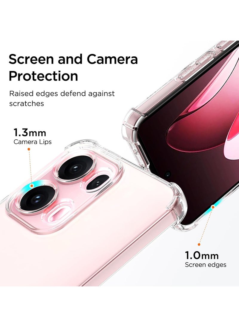 جراب لهاتف OPPO Reno 13 Pro، جراب شفاف فائق النحافة مضاد للخدش ومرن وناعم من مادة TPU ومضاد للسقوط ومضاد للصدمات وزاوية معززة لهاتف OPPO Reno 13 Pro - Image 5