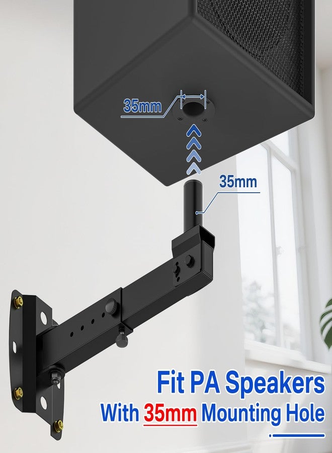 Rimous Heavy Duty Speaker Mounts for PA Speaker Wall Mount - Adjustable Tilt & Swivel Wall Mount Brackets for Professional Audio PA Speakers Mounting Brackets Holds 110lbs Large Speakers, 2 Pack - Image 2