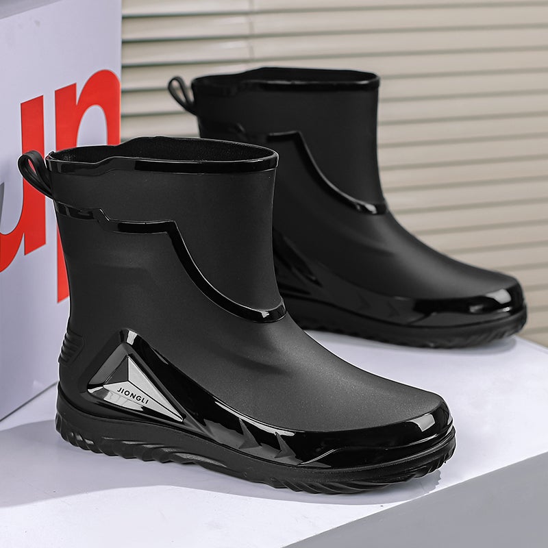 أحذية المطر الرجال 2025 الجديدة Overshoes Takeaway راكب أحذية المياه منتصف أنبوب العمل السلامة أحذية المطر - Image 3