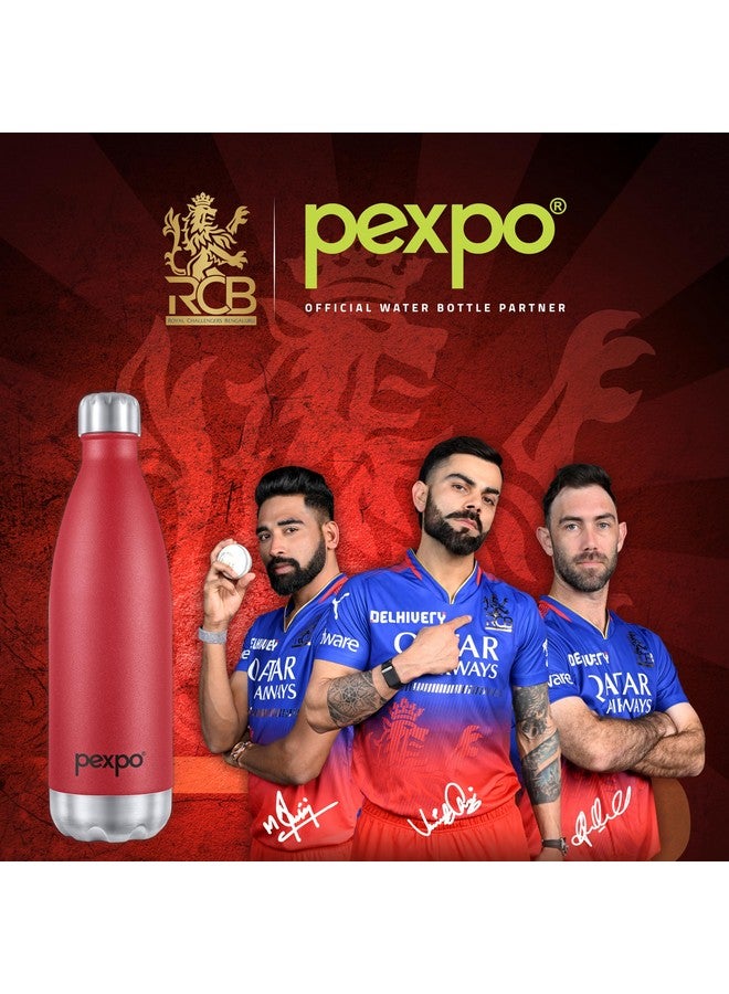 PEXPO Electro Pro 1000 Hot & Cold ISI Certified | Stainless Steel Water Bottle - 980ml, Crimson Red | Thermoflask | Office Bottle | Workout | Travelling | Home | RCB Edition - Image 2