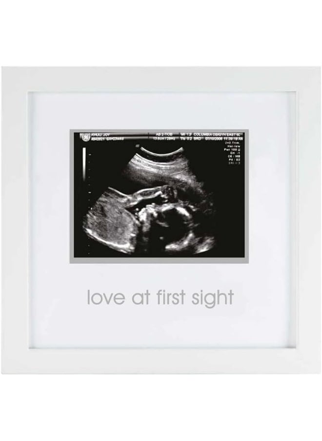 pearhead Pearhead Love at First Sight Sonogram Picture Frame, Pregnancy Ultrasound Keepsake Photo Frame, Gender-Neutral Baby Nursery Décor, 4x3 Photo, White  - Image 1
