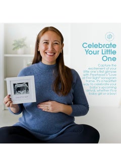 pearhead Pearhead Love at First Sight Sonogram Picture Frame, Pregnancy Ultrasound Keepsake Photo Frame, Gender-Neutral Baby Nursery Décor, 4x3 Photo, White  - Image 3