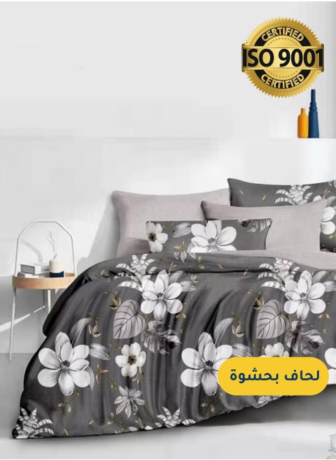 Microfiber Printed Comforter Sets, Fits 160 x 200 cm Queen Size Bed, 4 Pcs, With Soft Filling, Celine Series