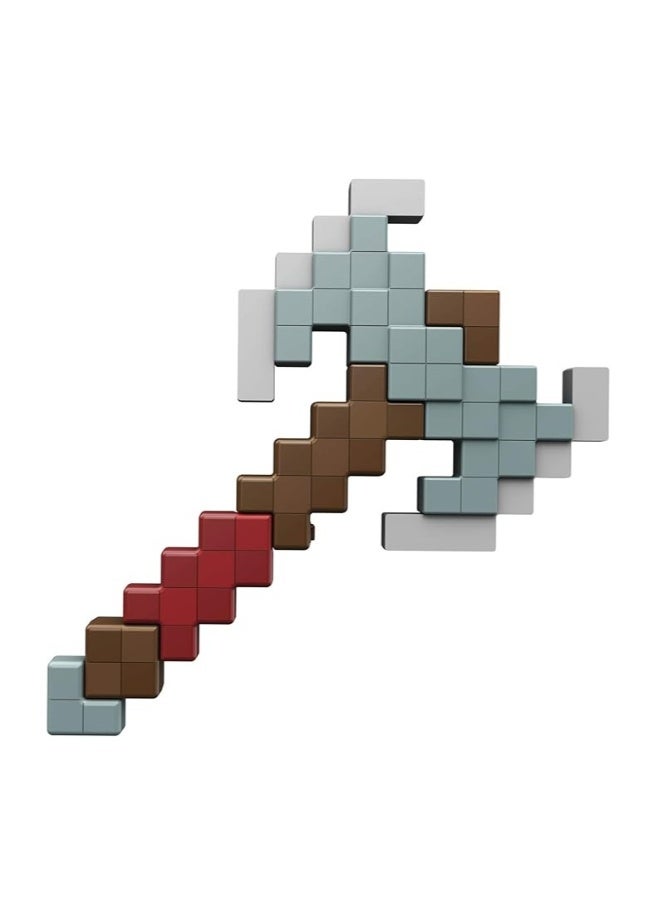 ألعاب المعركة العملاقة لشخصيات Minecraft Dungeons Deluxe، فؤوس توأمية بحجم الحياة مع تأثيرات صوتية للعب النشط، هدية للأطفال فوق 6 سنوات. - Image 1