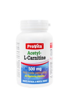 ProVita PROVITA Acetyl L-Carnitine 500 mg 60 VEGETARIAN CAPSULES  - Image 1