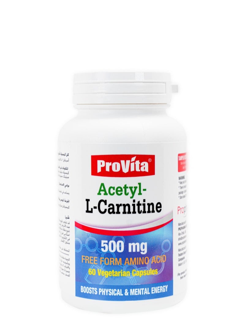 ProVita PROVITA Acetyl L-Carnitine 500 mg 60 VEGETARIAN CAPSULES  - Image 1