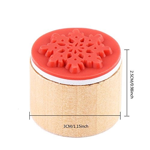 DECORA 6 Pieces Snowflake Floral Wooden Rubber Stamps for Card Making Scrapbooking and Crafts - Image 2