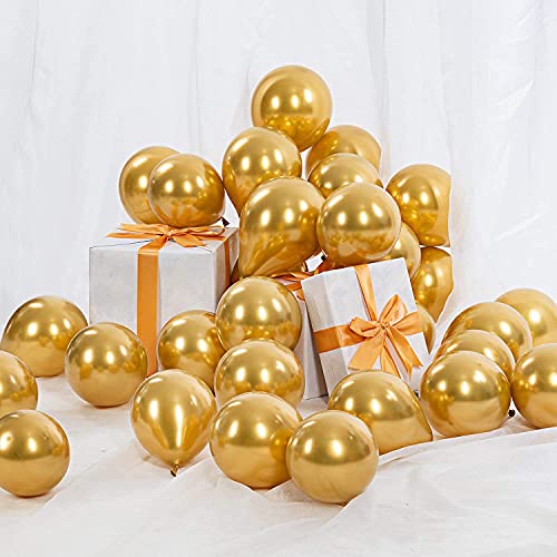atorakushon Latex Golden Color Super Quality Rubber Balloons 10" Christmas Xmas Balloon Best For Theme Party Decoration Birthday Wedding Anniversary Office Party Purpose Opening Ceremony Pack of 25 - Image 1