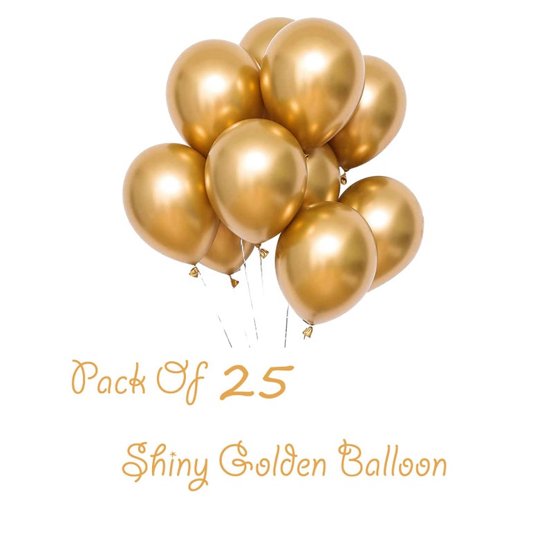 atorakushon Latex Golden Color Super Quality Rubber Balloons 10" Christmas Xmas Balloon Best For Theme Party Decoration Birthday Wedding Anniversary Office Party Purpose Opening Ceremony Pack of 25 - Image 2