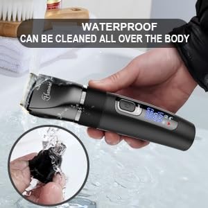 Hatteker Cordless Hair Clipper Beard Hair Trimmer Hair Cutting Kit for Men Women Kids Barber Clippers Nose Hair Trimmer IPX7 Waterproof Professional - Image 5