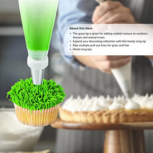 Skypia 3PCS Stainless Steel Grass Icing Nozzles Set Christmas Cupcake Mousse Cake Decorating Tips Piping Nozzles DIY Baking Tools (Multiple) - Image 4