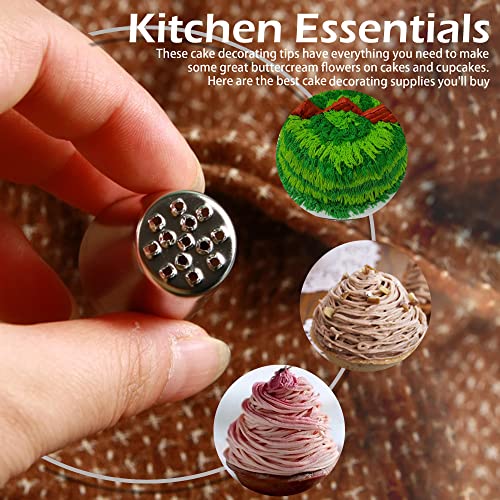Skypia 3PCS Stainless Steel Grass Icing Nozzles Set Christmas Cupcake Mousse Cake Decorating Tips Piping Nozzles DIY Baking Tools (Multiple) - Image 5