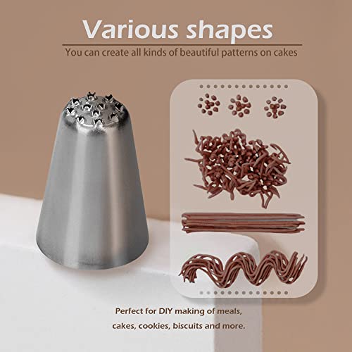Skypia 3PCS Stainless Steel Grass Icing Nozzles Set Christmas Cupcake Mousse Cake Decorating Tips Piping Nozzles DIY Baking Tools (Multiple) - Image 3