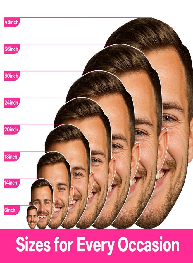 EnjoyView Custom Big Head Cutout on a Stick, Fat Heads, Customize Fun Fathead Cardboard, Personalized Face Signs, Upload Your Photo, Coroplast, 1 Pc, 12” to 18” Tall - Image 2