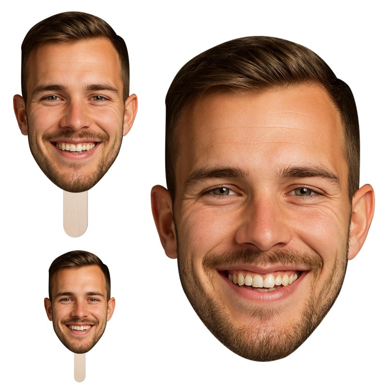EnjoyView Custom Big Head Cutout on a Stick, Fat Heads, Customize Fun Fathead Cardboard, Personalized Face Signs, Upload Your Photo, Coroplast, 1 Pc, 12” to 18” Tall - Image 1