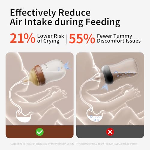 Thyseed Glass Natural Anti-Colic Baby Bottles | Newborn Breast Like Nursing Bottle for Breastfed Babies with Nipple(0-1 Months),5oz,1pack - Image 5