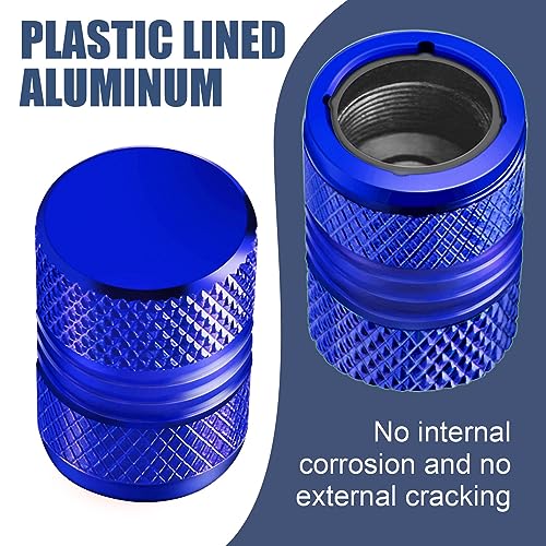 AQUAOK Tire Valve Stem Caps - 4 Pack Anti-Corrosion Premium Anodized Alloy Tyre Air Valve Caps N2 Nitrogen for Car SUV Bike Blue - Image 2