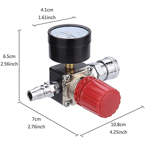 Preciva Air Compressor Pressure Regulator with Dial Gauge, 0-175 PSI Air Gauge for Air Compressor and Air Tools (Four Way Valve) - Image 3