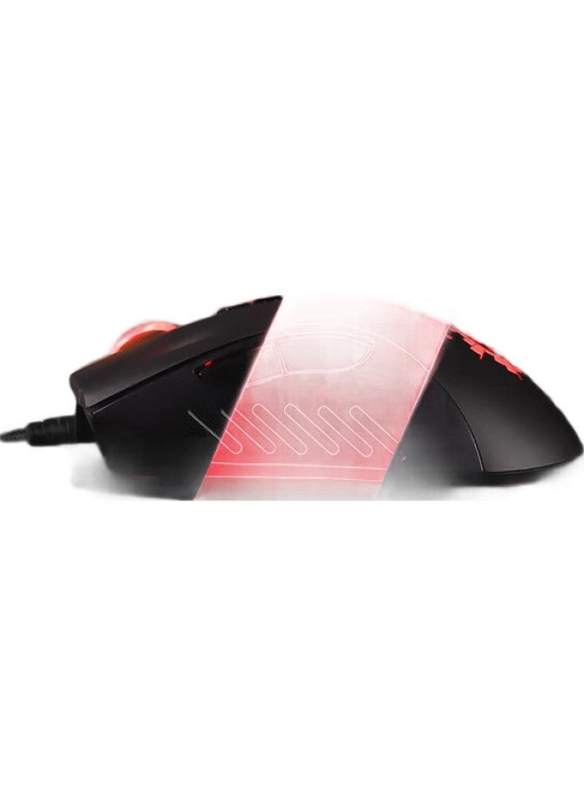 A4TECH A91 Blood Hand Mouse, Wired Mouse, E-Sports Gaming Mouse, Right-Handed Mouse, Agile Golden Boot, Pubg Mouse, Black - Image 1