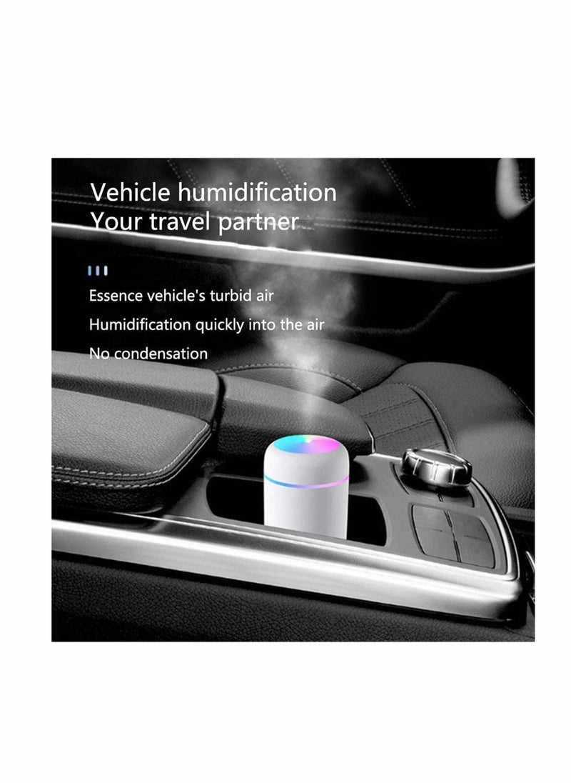 Excefore - Portable Mini Humidifier, 300ml USB Personal Desktop Humidifier with 7-Color LED Night Light, Auto-Off, Ultra-Quiet, Suitable Heaithy Life for Home... - Image 1