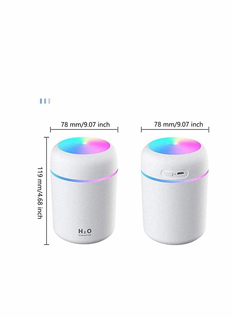 Excefore - Portable Mini Humidifier, 300ml USB Personal Desktop Humidifier with 7-Color LED Night Light, Auto-Off, Ultra-Quiet, Suitable Heaithy Life for Home... - Image 1
