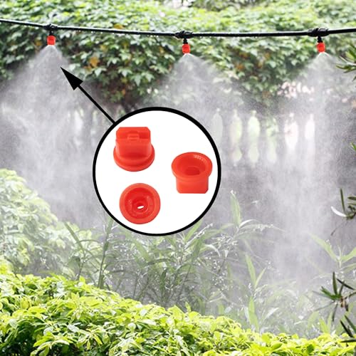 PDETVEO 10pcs Flat Fan Spray Tip, 110 Degree Plastic Flat Fan Sprayer Nozzles 0.4mm Orifice Diameter for Agricultural, Cleaning, Cooling, Red - Image 5