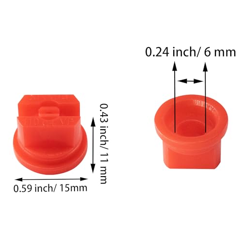 PDETVEO 10pcs Flat Fan Spray Tip, 110 Degree Plastic Flat Fan Sprayer Nozzles 0.4mm Orifice Diameter for Agricultural, Cleaning, Cooling, Red - Image 3