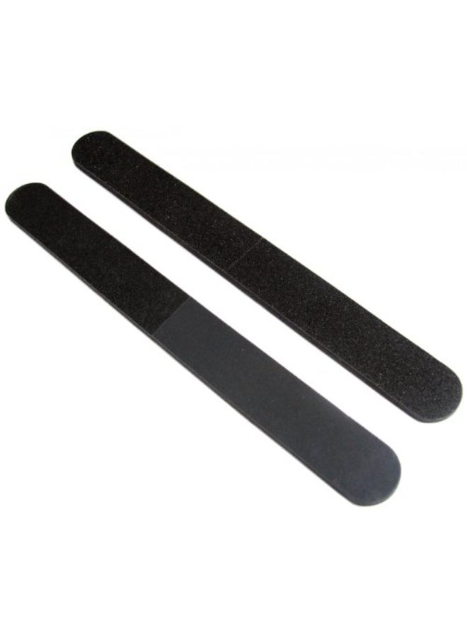 Iridesi Professional Quality Nail File Black 4 Way White Center 100180240600 50 Pack - Image 1