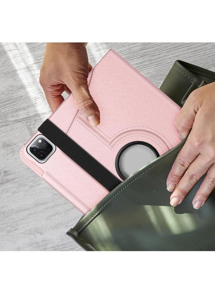 إغرين99 لـ iPad mini (2024/2021) 7th / 6th 8.3 بوصة غطاء الحالة ، وقف زاوية متعددة + 360 قوس دوار + غطاء واقي رقيق جلدي مقاوم للصدمات ، وردي - Image 3