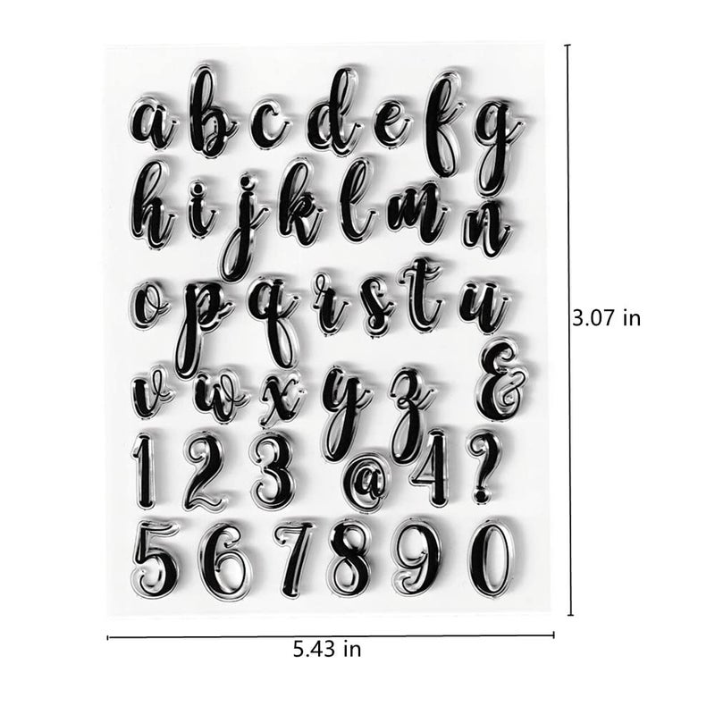 AHTOLS Lowercase 26 Alphabet Clear Stamps Silicone Stamp Cards Arabic Numerals Pattern Transparent Seal Stamps for Holiday Card Making Decoration and DIY Scrapbooking Album DIY Crafts - Image 2