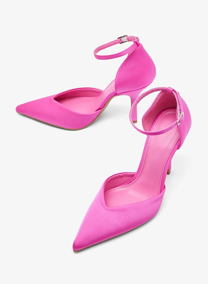 Ella Limited Edition Pink Strap Detail Mid Heel Pumps for Women | Best Price UAE
