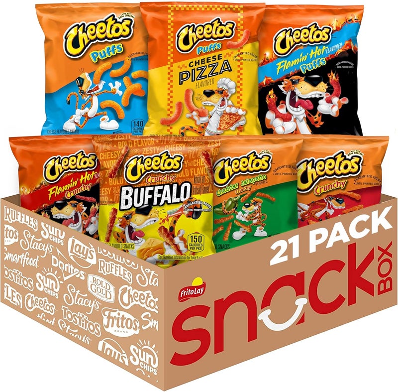 Cheetos Cheese Flavored Snacks Variety Pack - 21 Count Assortment - Image 1