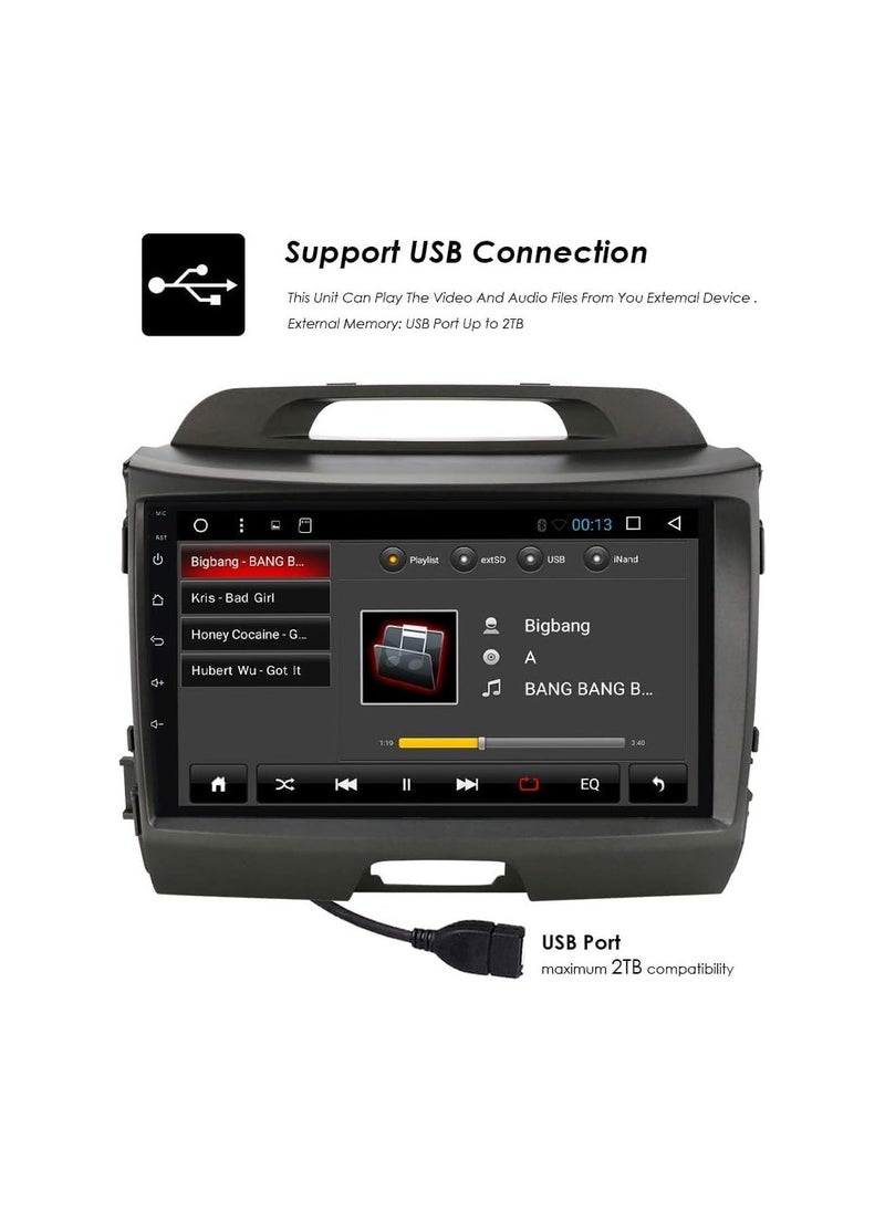SHEZA STAR Android Car Stereo for Kia Sportage 2010 To 2016 6GB RAM 128GB ROM Support SIM Card, Apple Carplay, Mirror-Link Wi-Fi BT, Radio GPS Navigation, 9 Inch IPS Touch Screen with Backup Camera Included  - Image 5