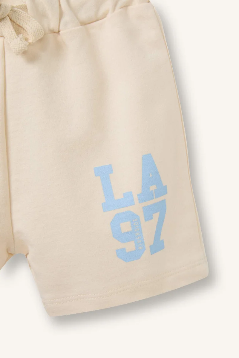 ديفاكتو Baby Boy Regular Fit Slogan Elastic Band Shorts
