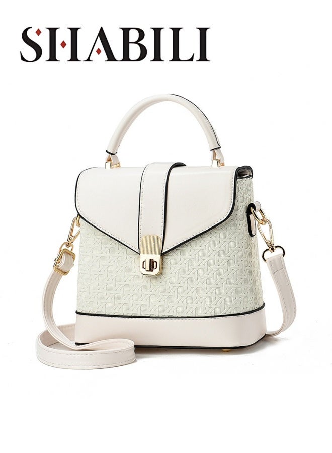 SHABILI Women's Fashion Luxury Shoulder Bags, Ladies Daily Commuter White Handbag Tote Bags Clutch Bag, PU Leather Crossbody Bag Satchel Bag Beach Bag Carry Bag for College Students and Teenagers  - Image 1