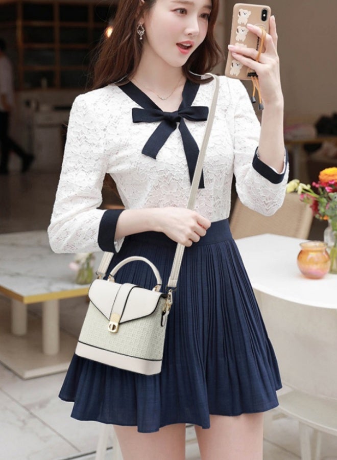 SHABILI Women's Fashion Luxury Shoulder Bags, Ladies Daily Commuter White Handbag Tote Bags Clutch Bag, PU Leather Crossbody Bag Satchel Bag Beach Bag Carry Bag for College Students and Teenagers  - Image 2