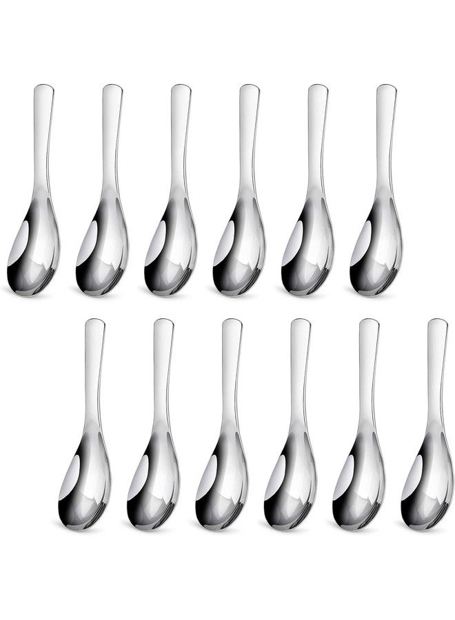 Amzgear Soup Spoons Set of 12 | Soup Spoon Stainless Steel | Chinese Soup Spoon | Asian Soup Spoons, Ramen Spoons for Soup Cereals, Steel Soup Spoon Set for Home and Kitchen, Tableware Dining,12 pcs - Image 2