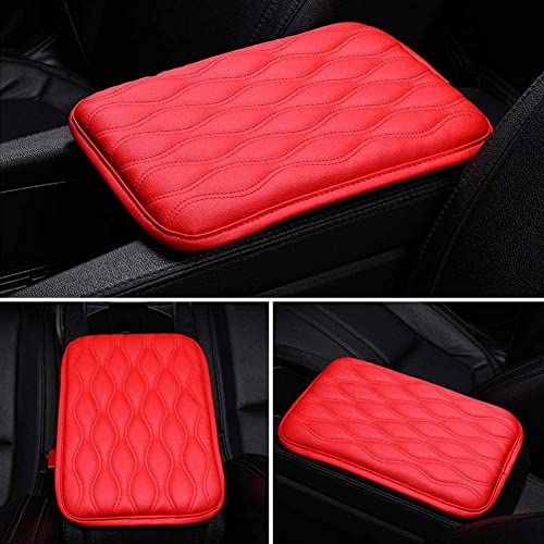 Automaze Center Console Arm-rest Cover Pad Universal Fit for SUV/Truck/Car, Car Armrest Seat Box Cover, Leather Auto Armrest Cover (Red) - Image 4