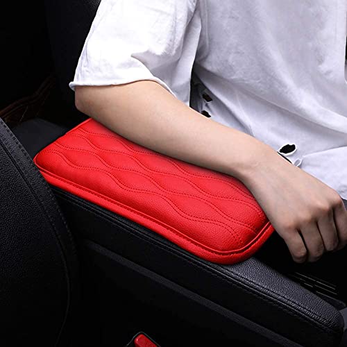 Automaze Center Console Arm-rest Cover Pad Universal Fit for SUV/Truck/Car, Car Armrest Seat Box Cover, Leather Auto Armrest Cover (Red) - Image 2