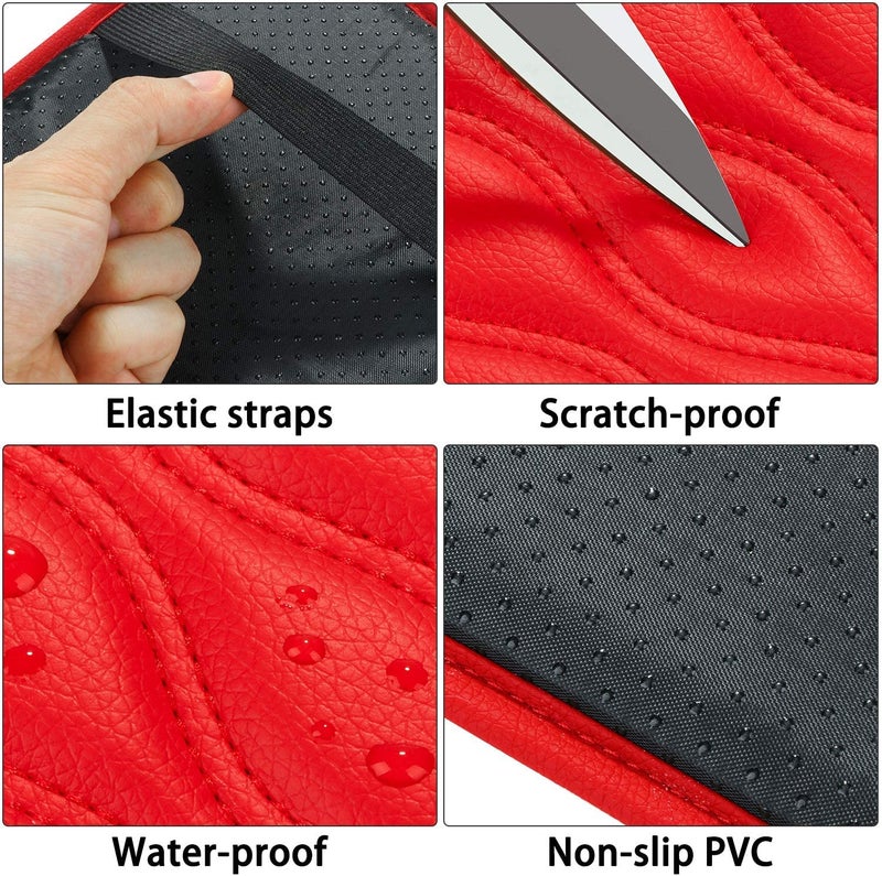 Automaze Center Console Arm-rest Cover Pad Universal Fit for SUV/Truck/Car, Car Armrest Seat Box Cover, Leather Auto Armrest Cover (Red) - Image 5