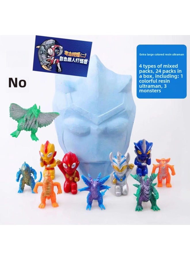 null - Pinot Archaeological Site Edition Digging Ultraman Beast Blind Box Colorful Fairy Tale World Rainbow Digging Gems-Color:Pinot Live Edition Ultraman + Dinosaur (No Tools Color Box) - Image 1