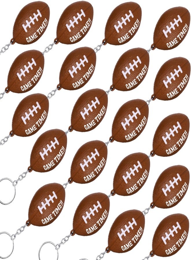 BASHOUT Football Keychains Party Pack | 20 Pcs Football Party Favors | Football Keychain with Game Time imprint | Mini Foam Footballs Party Decorations | Big Game Football Goodies - Image 3