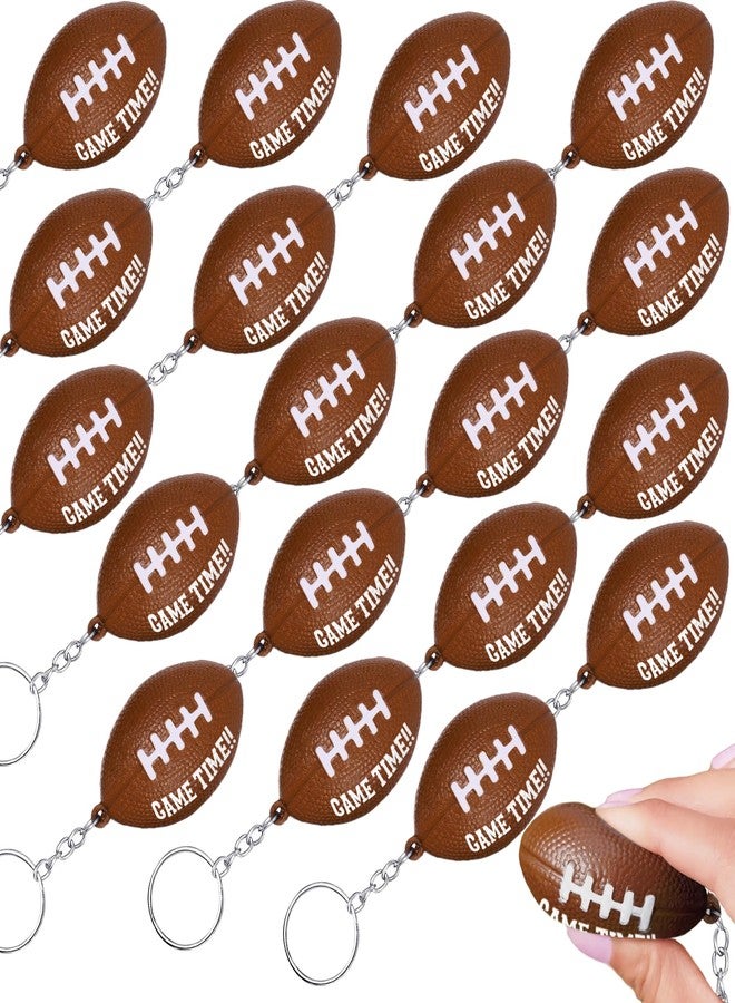 BASHOUT Football Keychains Party Pack | 20 Pcs Football Party Favors | Football Keychain with Game Time imprint | Mini Foam Footballs Party Decorations | Big Game Football Goodies - Image 2