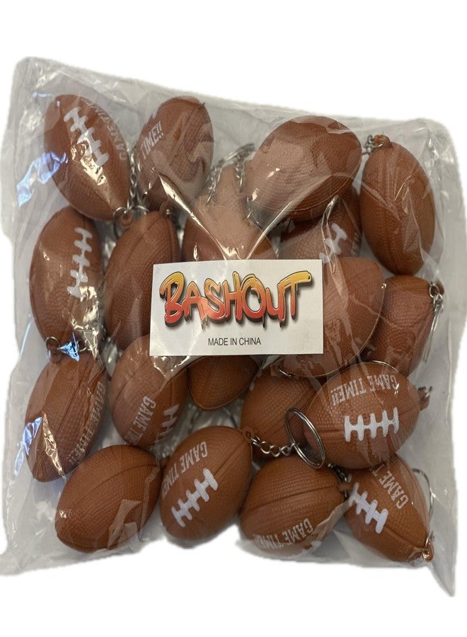 BASHOUT Football Keychains Party Pack | 20 Pcs Football Party Favors | Football Keychain with Game Time imprint | Mini Foam Footballs Party Decorations | Big Game Football Goodies - Image 4
