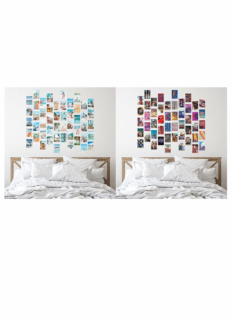 KASTWAVE - 50 Pcs Double Sided Wall Collage Kit Aesthetic Room Decor Posters Pictures for Bedroom Teen Girls Fashion Fresh Retro 4 x 6 Inch - Image 1