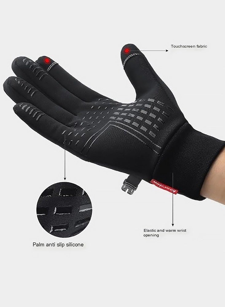 Generic Fall And Winter Outdoor Padded Warm Gloves Men And Women Universal Windproof Cold Touch Screen Ski Riding Sports Gloves - Image 5